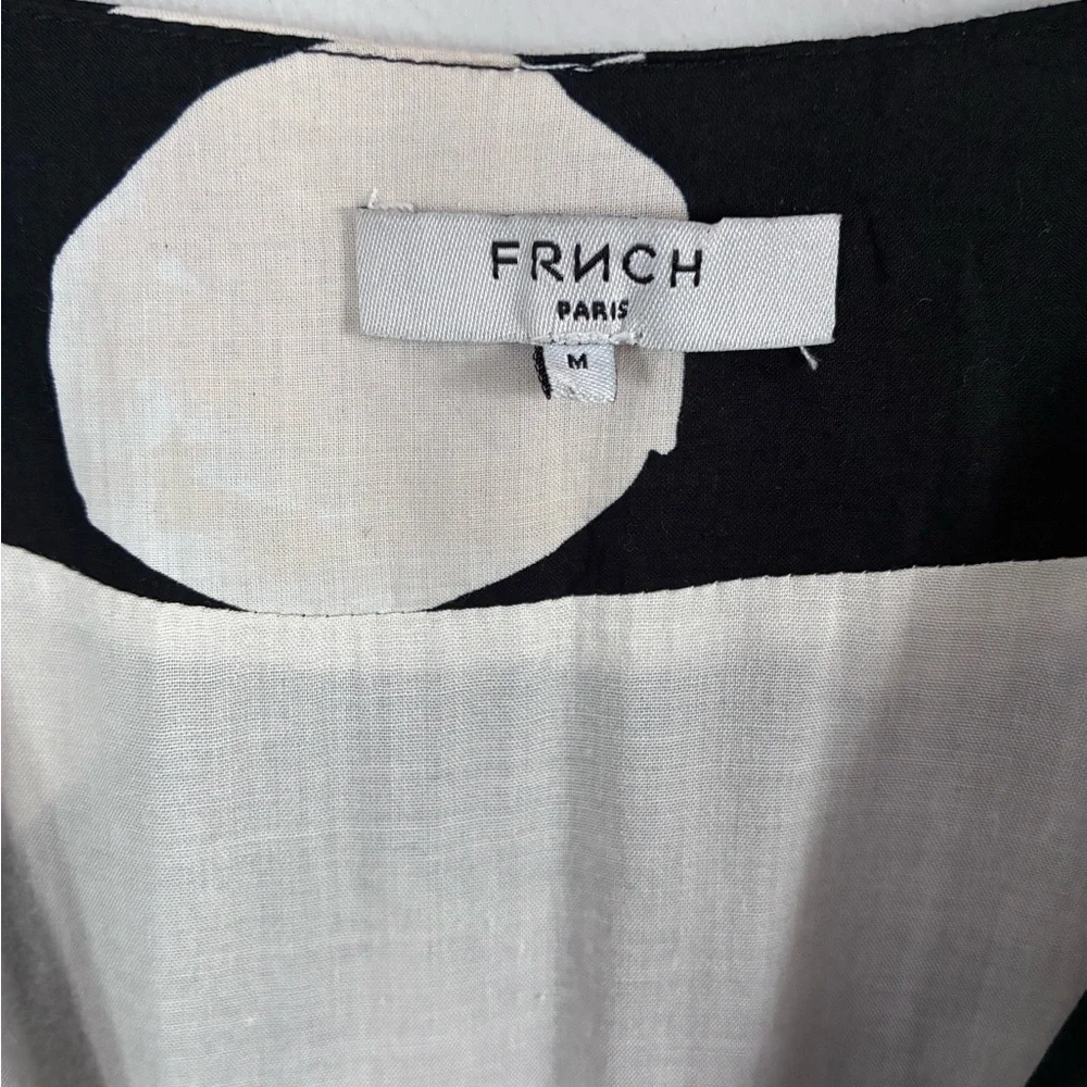 FRNCH Paris Anara Black and Ivory Fruit Wrap Dress Sz Medium - Picture 4 of 7